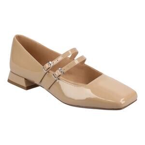 Journee Women's Gredah Square Toe Double Strap Mary Jane Flats Beige Size 11 W